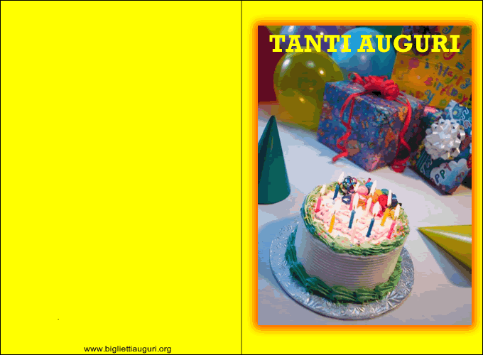 Biglietto Auguri Compleanno - Biglietto di compleanno con torta